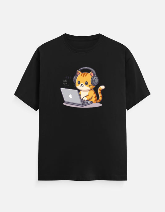 The Kitty Software Engineer - Unisex in Black – flat lay