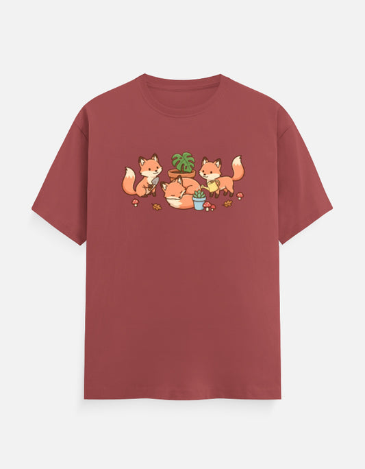 The Plant Parent Fox Skulk - Unisex in Coral – flat lay