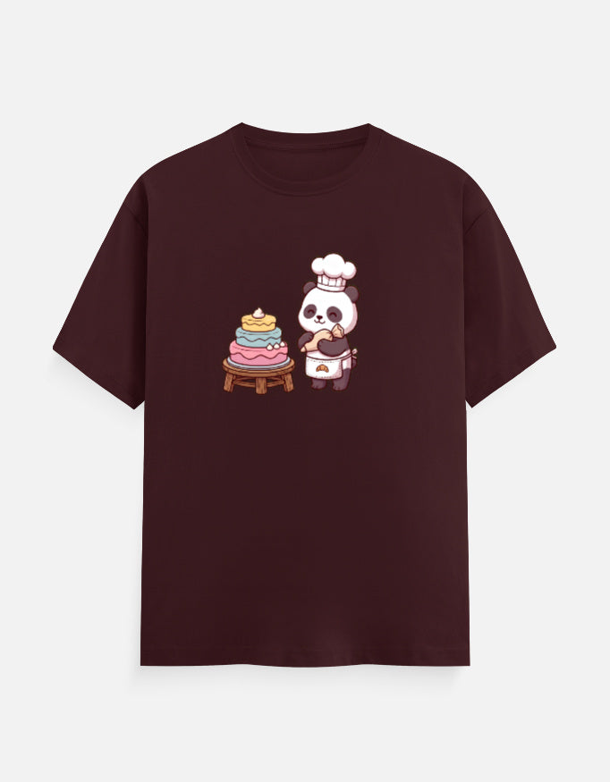 The Panda Bakery - Unisex in Maroon – flat lay