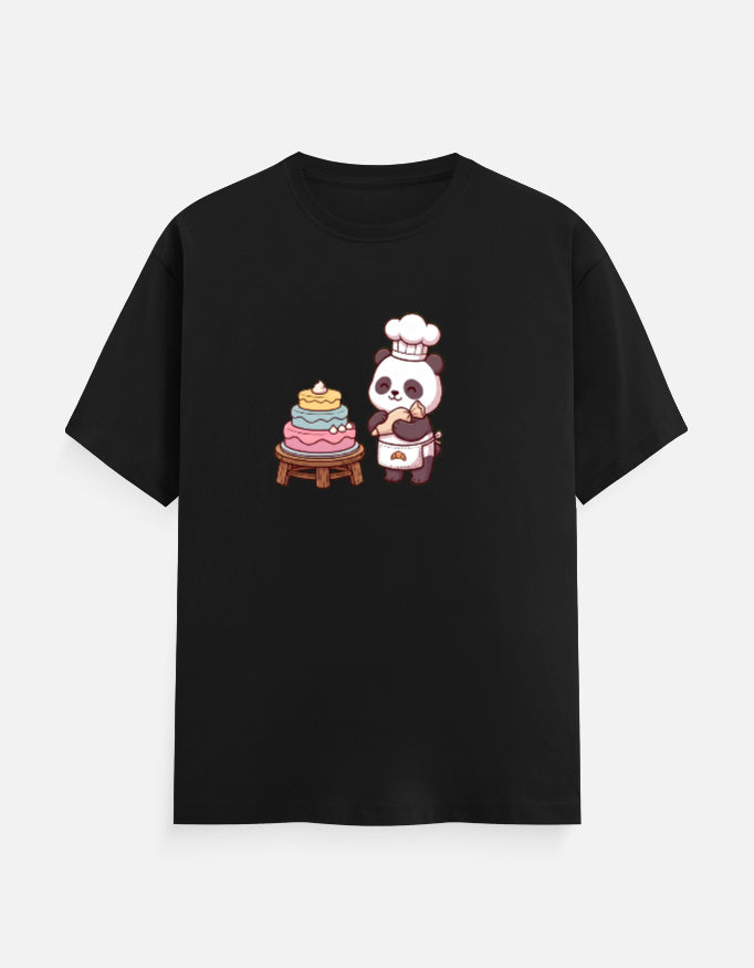 The Panda Bakery - Unisex in Black – flat lay
