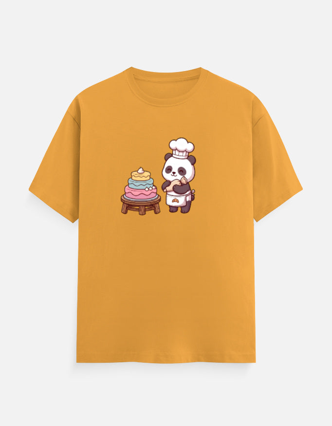 The Panda Bakery - Unisex in Golden Yellow – flat lay