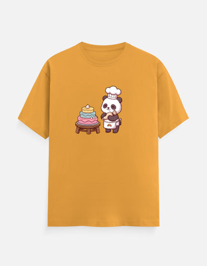 The Panda Bakery - Unisex in Golden Yellow – flat lay