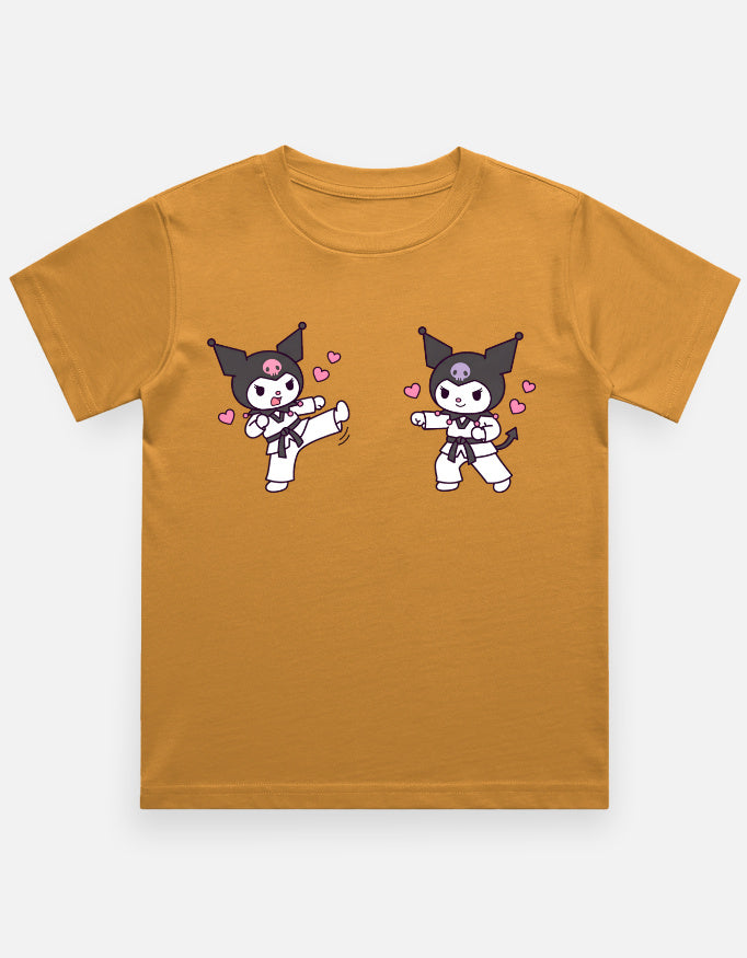 The Taekwondo Kuromi - Kids in Golden Yellow – flat lay