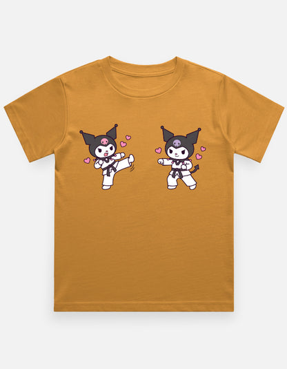 The Taekwondo Kuromi - Kids in Golden Yellow – flat lay