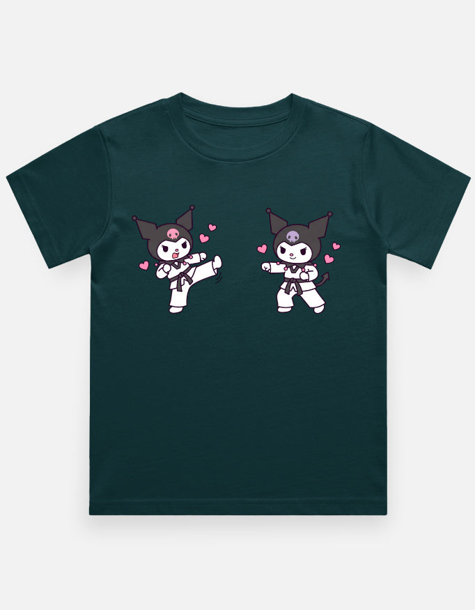 The Taekwondo Kuromi - Kids in Petrol Blue – flat lay