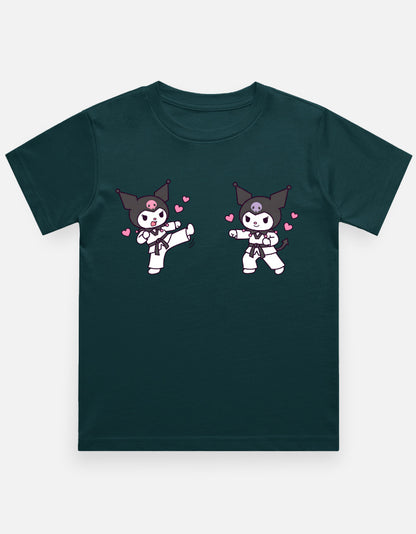 The Taekwondo Kuromi - Kids in Petrol Blue – flat lay