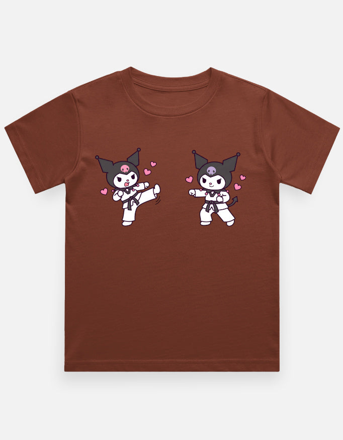 The Taekwondo Kuromi - Kids in Brick Red – flat lay