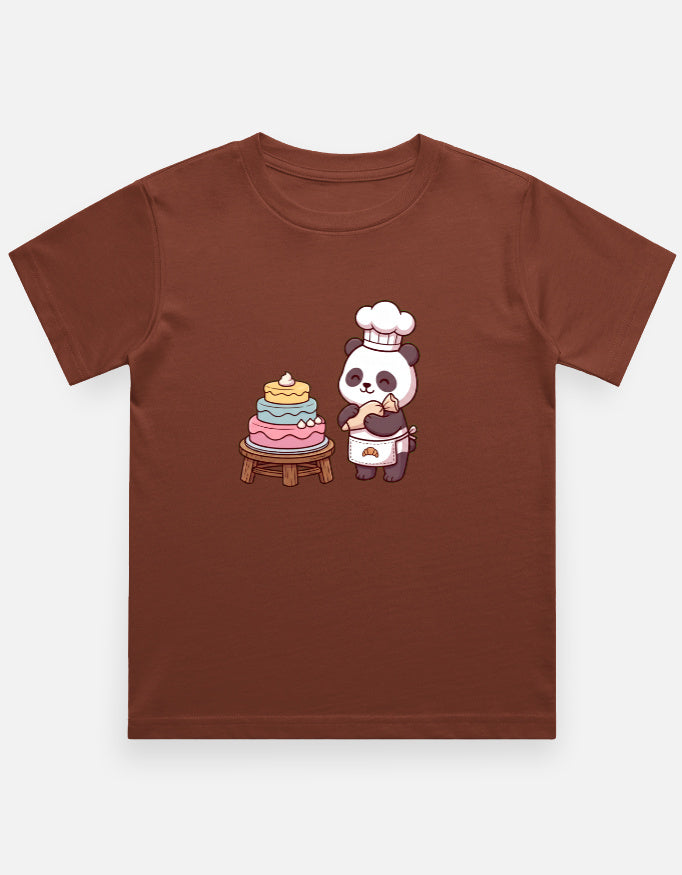 The Panda Bakery - Kids in Brick Red – flat lay