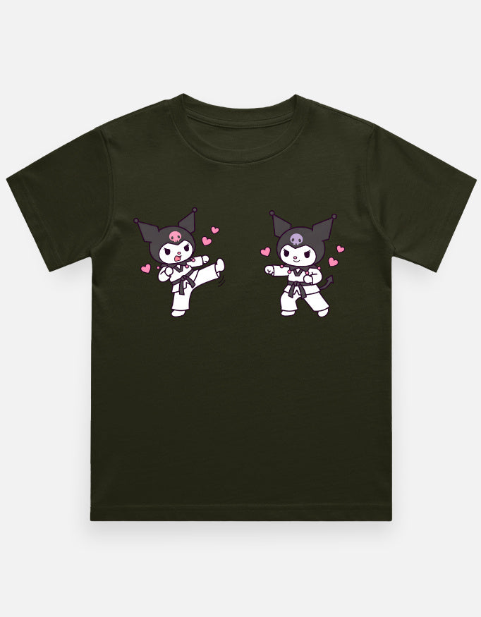 The Taekwondo Kuromi - Kids in Olive Green – flat lay