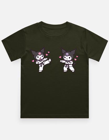The Taekwondo Kuromi - Kids in Olive Green – flat lay