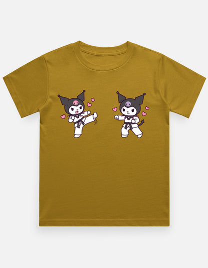 The Taekwondo Kuromi - Kids in Mustard Yellow – flat lay