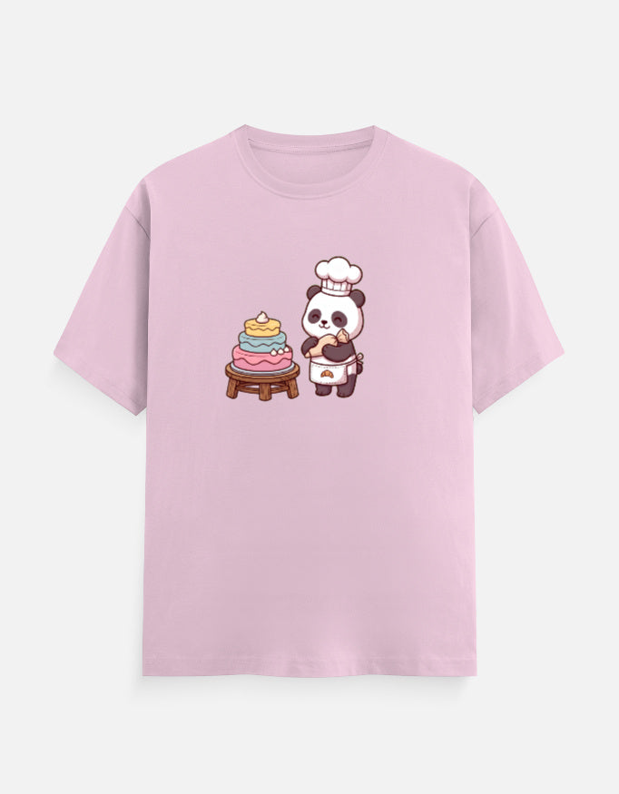 The Panda Bakery - Unisex in Light Baby Pink – flat lay