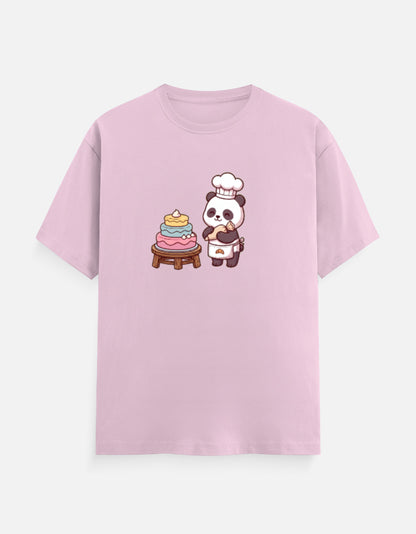 The Panda Bakery - Unisex in Light Baby Pink – flat lay