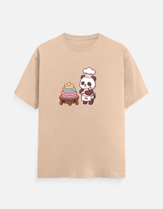 The Panda Bakery - Unisex in Peach – flat lay
