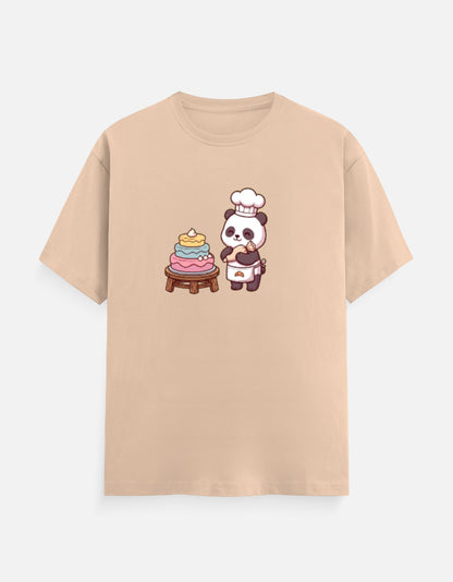 The Panda Bakery - Unisex in Peach – flat lay