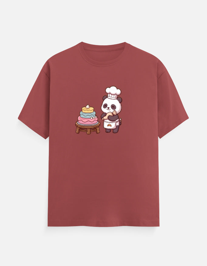 The Panda Bakery - Unisex in Coral – flat lay