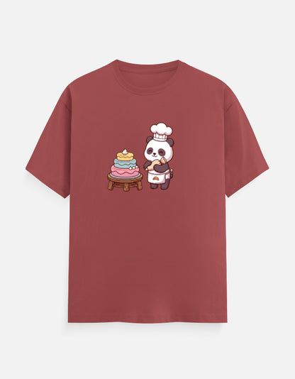 The Panda Bakery - Unisex in Coral – flat lay