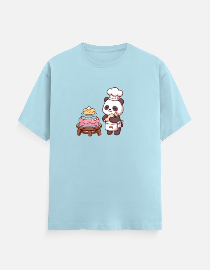 The Panda Bakery - Unisex in Baby Blue – flat lay