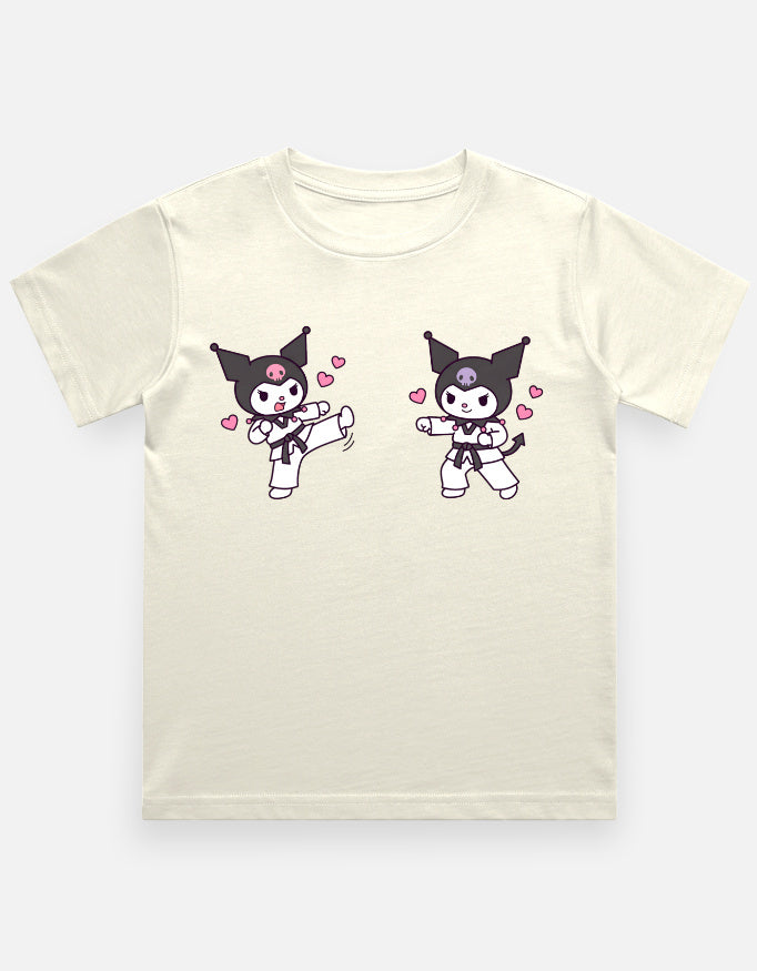 The Taekwondo Kuromi - Kids in Off White – flat lay