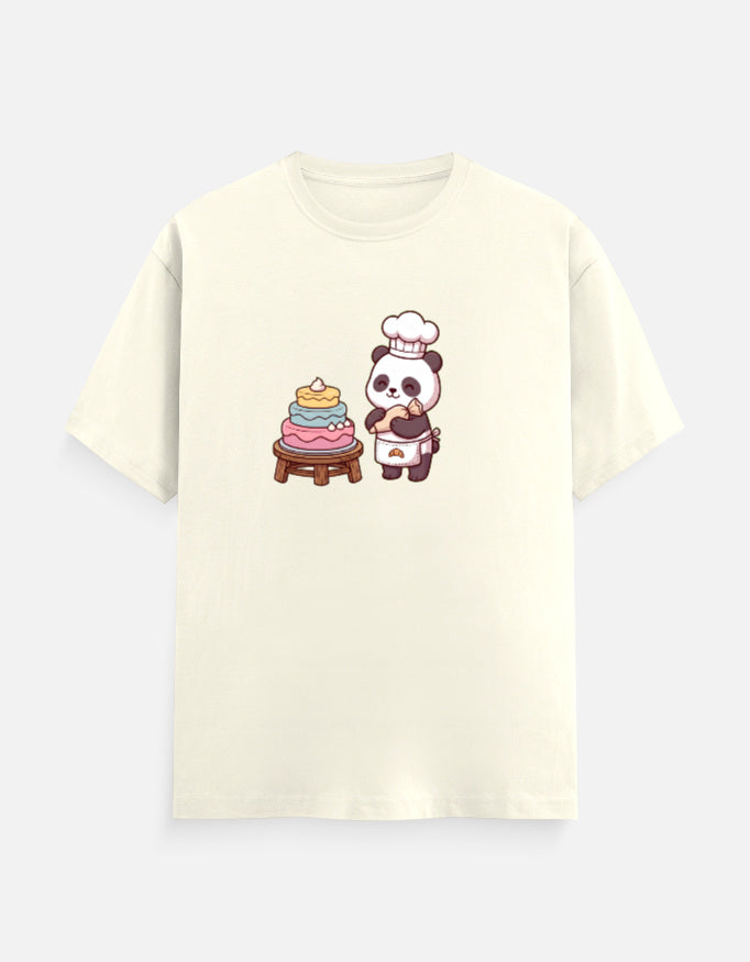 The Panda Bakery - Unisex in Off White – flat lay