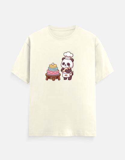 The Panda Bakery - Unisex in Off White – flat lay