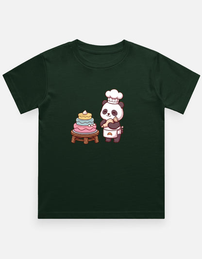 The Panda Bakery - Kids in Bottle Green – flat lay