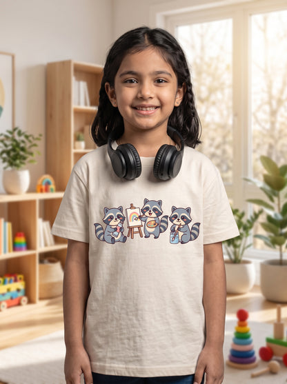 The Artist Raccoon Crew - Kids on models. Shown in Off White