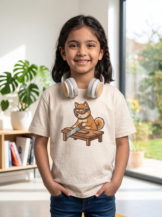 The Crafty Shiba Carpenter - Kids on models. Shown in Off White